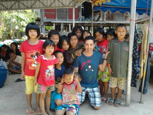 The wonderful children and me in Mahasarakham Province of Northeast Thailand